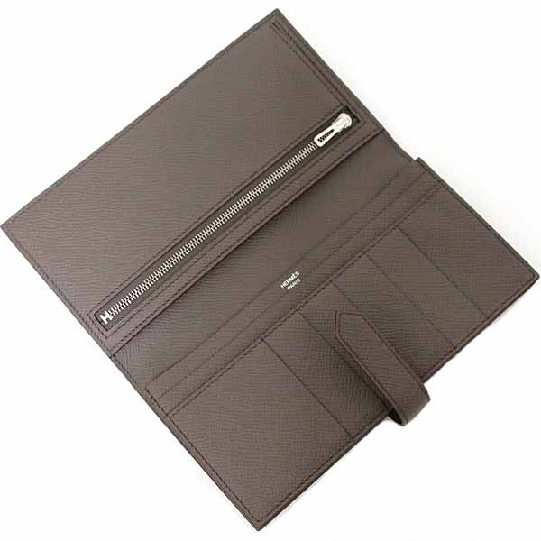 HERMES Long Wallet Purse Epsom gray Beansufla