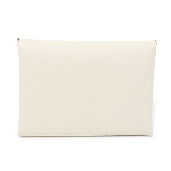 HERMES Card Case Epsom white Calvi duo