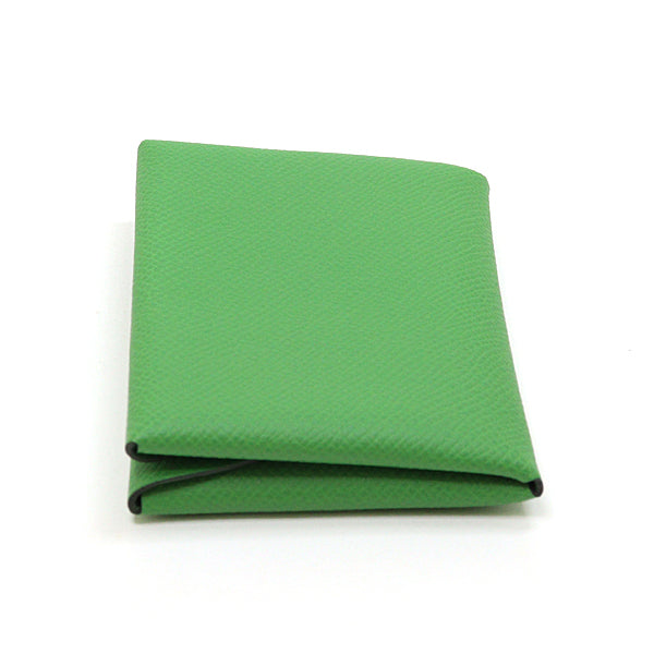 HERMES Card Case Epsom Vert Yucca Calvi duo