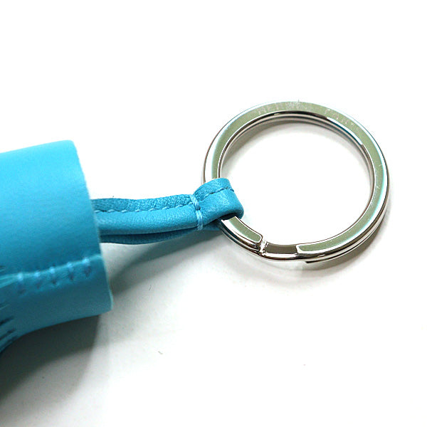 HERMES key ring Sheep leather Light blue Carmen