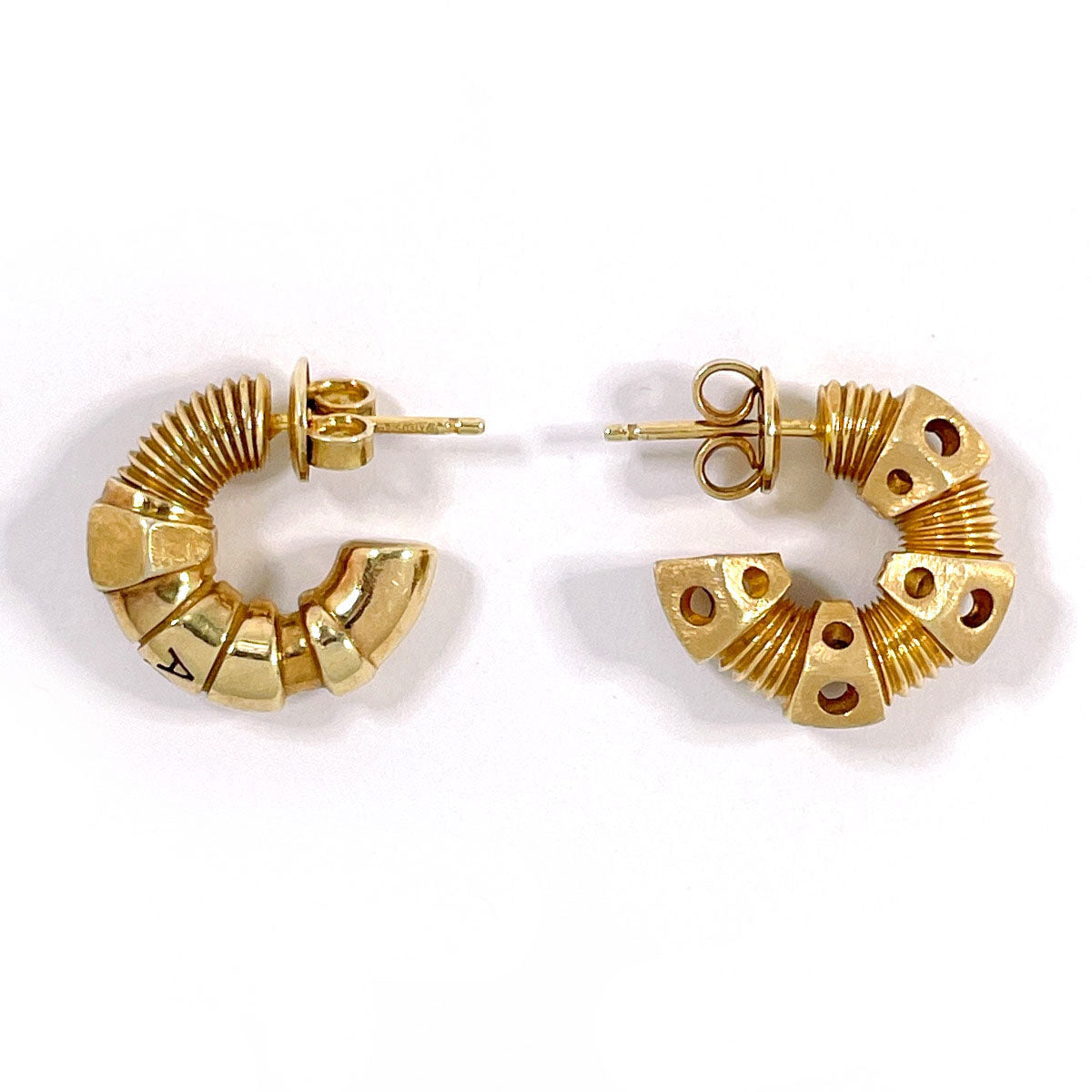 BOTTEGAVENETA Pierce Silver925 metal gold thread hoop