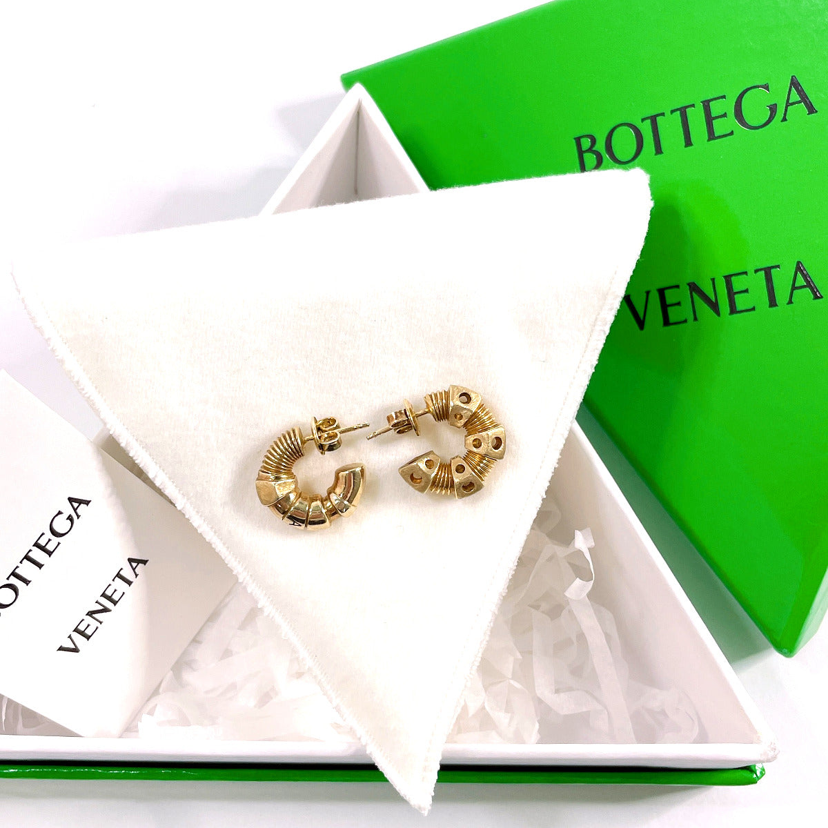 BOTTEGAVENETA Pierce Silver925 metal gold thread hoop