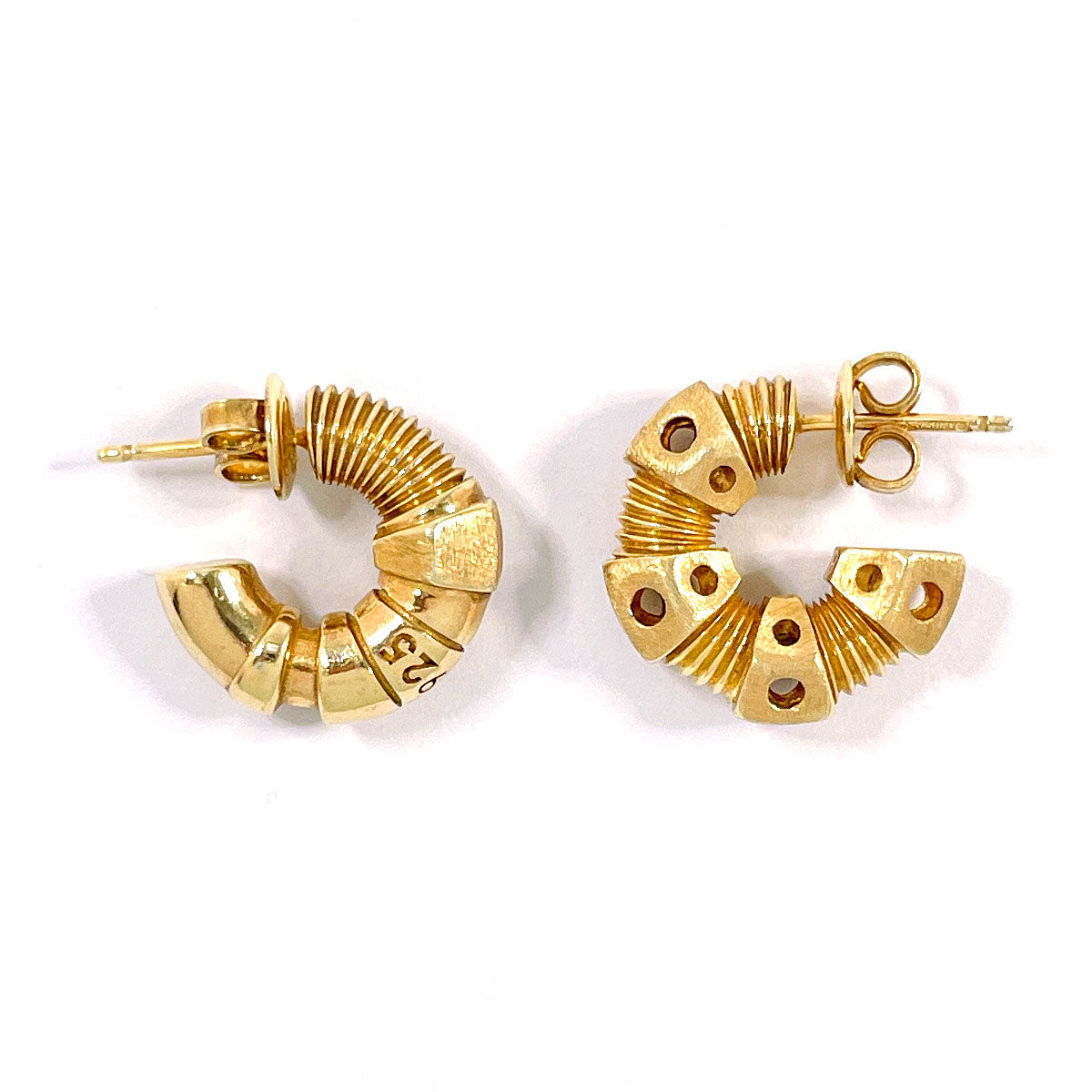 BOTTEGAVENETA Pierce Silver925 metal gold thread hoop