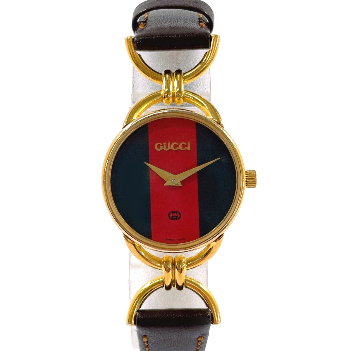 GUCCI Watches Quartz 6700L Gold Plated gold Sherry line Green, Red dial