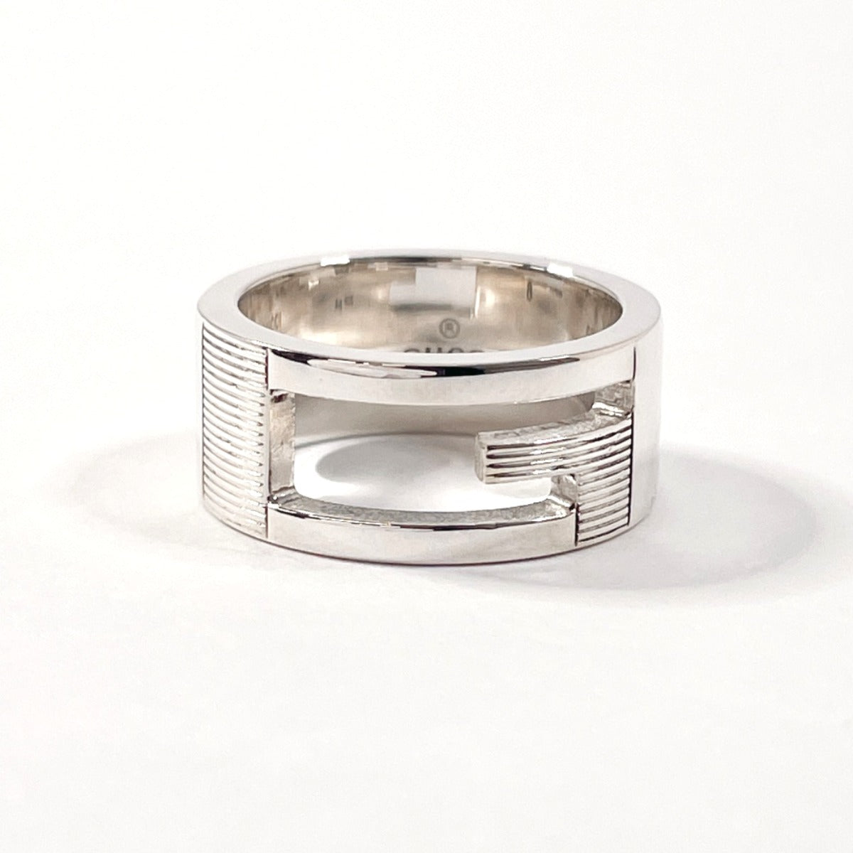GUCCI Ring Silver925 Silver Branded Cutout G 8