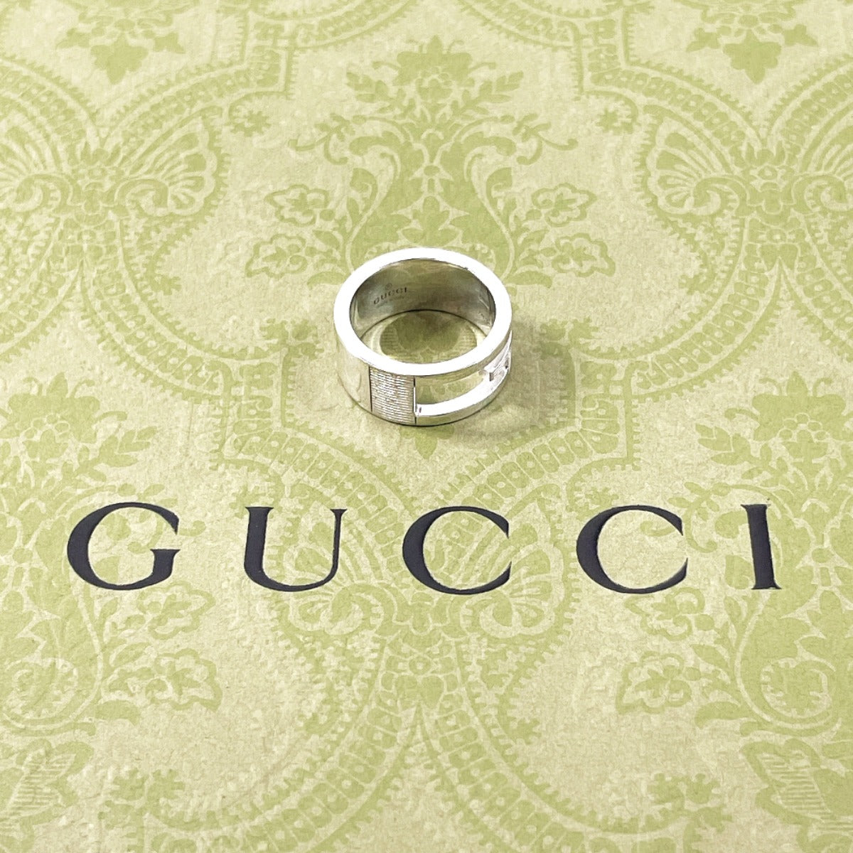 GUCCI Ring Silver925 Silver Branded Cutout G 8