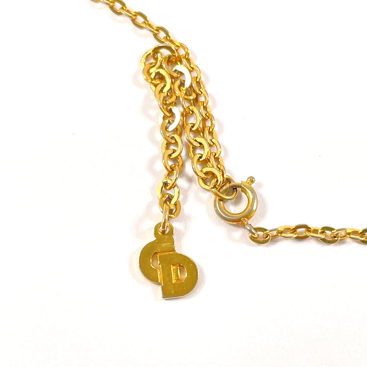 Christian Dior Necklace Gold Plated gold vintage logo