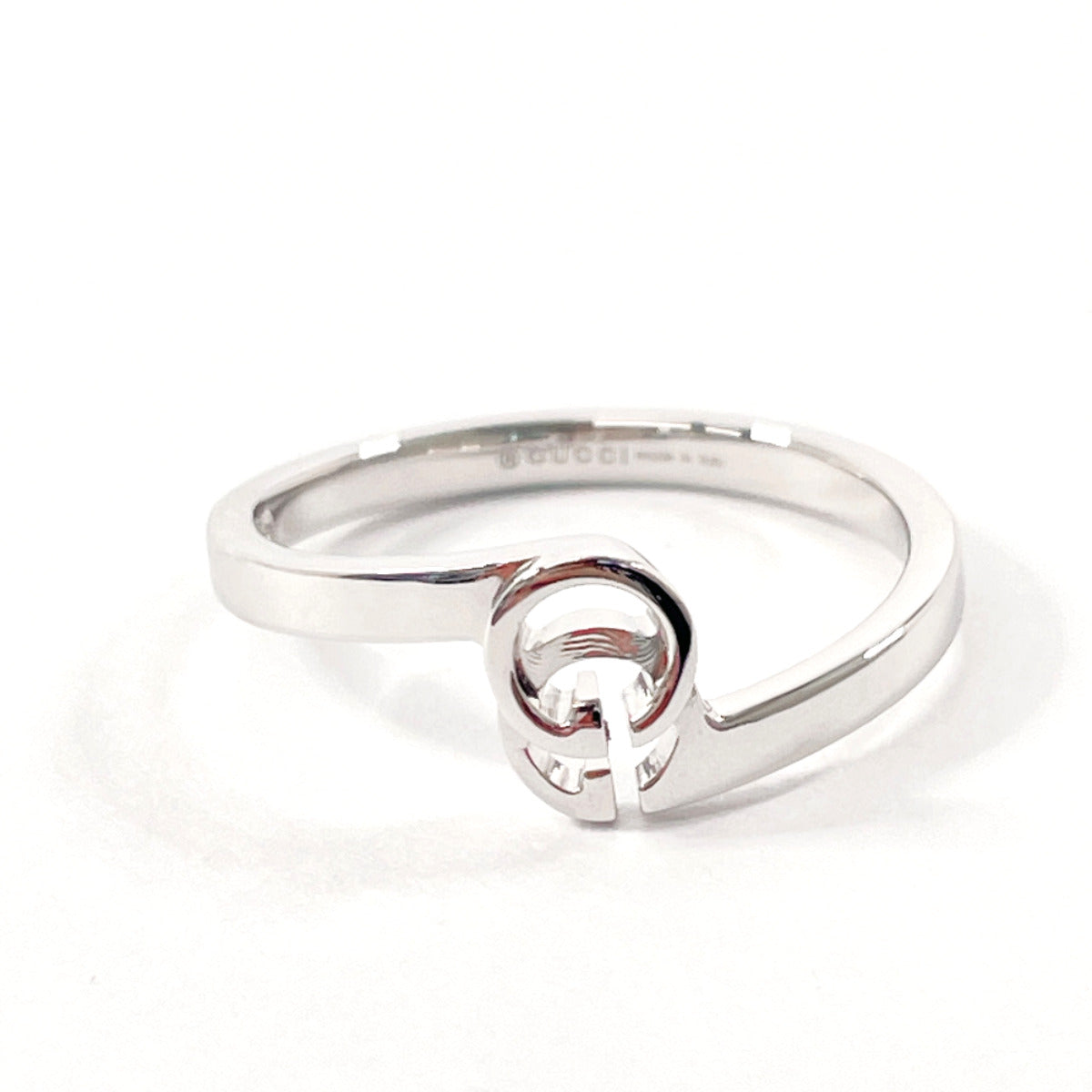 GUCCI Ring K18 white gold Silver GG running