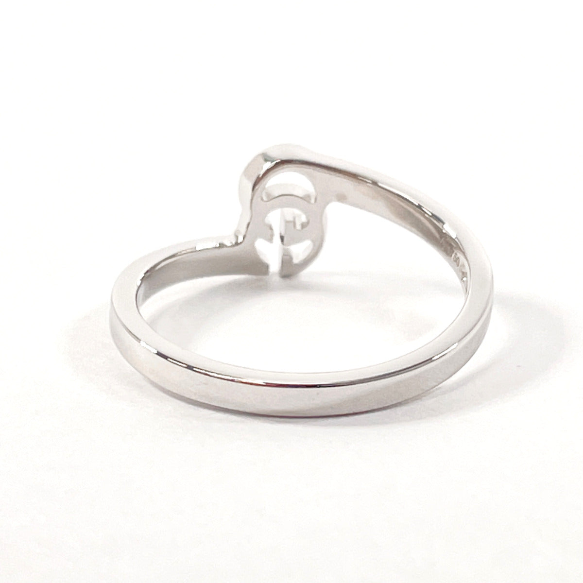 GUCCI Ring K18 white gold Silver GG running