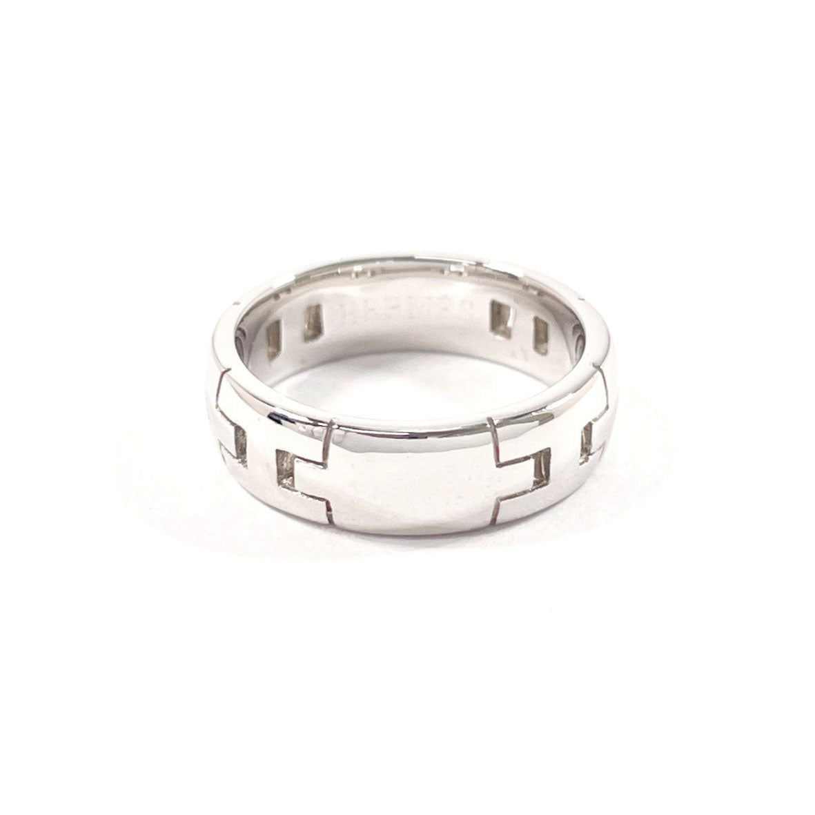 HERMES Ring K18 white gold Silver Hercules 48