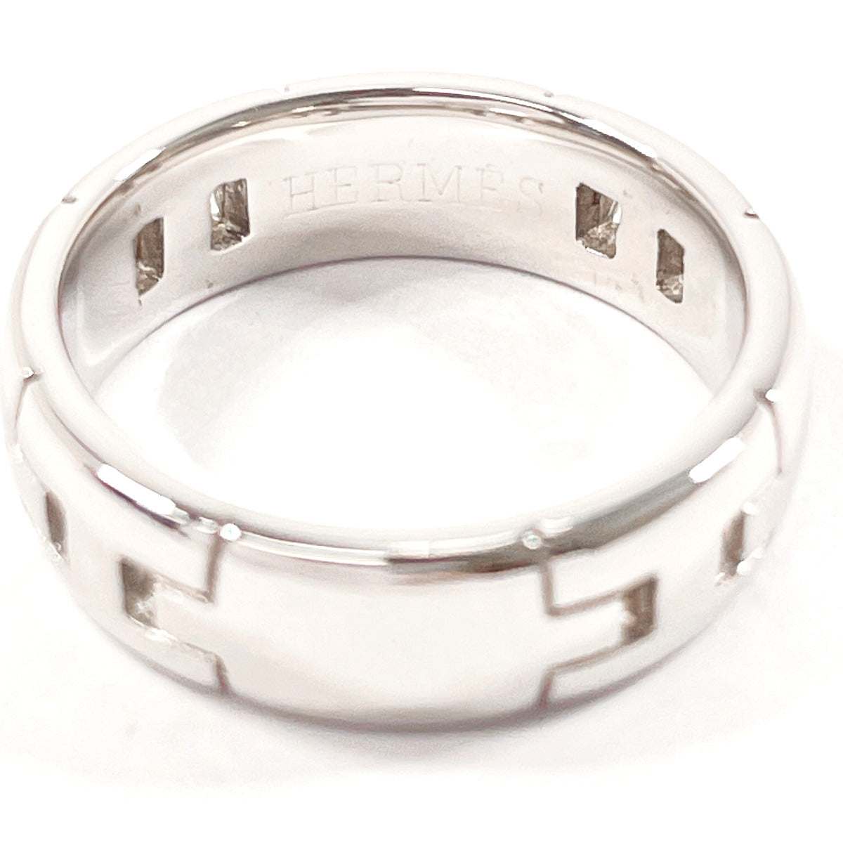 HERMES Ring K18 white gold Silver Hercules 48