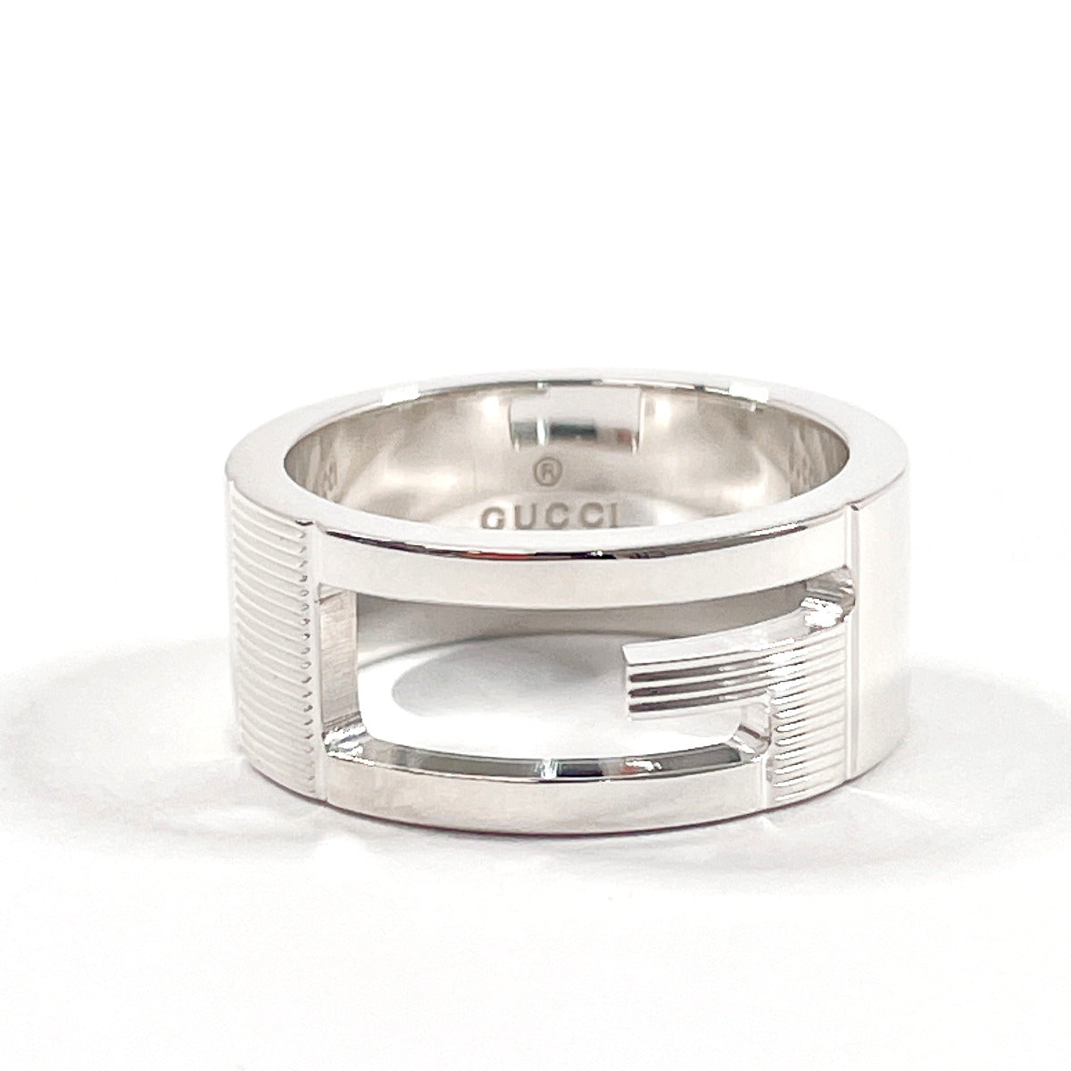 GUCCI Ring Silver Silver Branded Cutout G 9