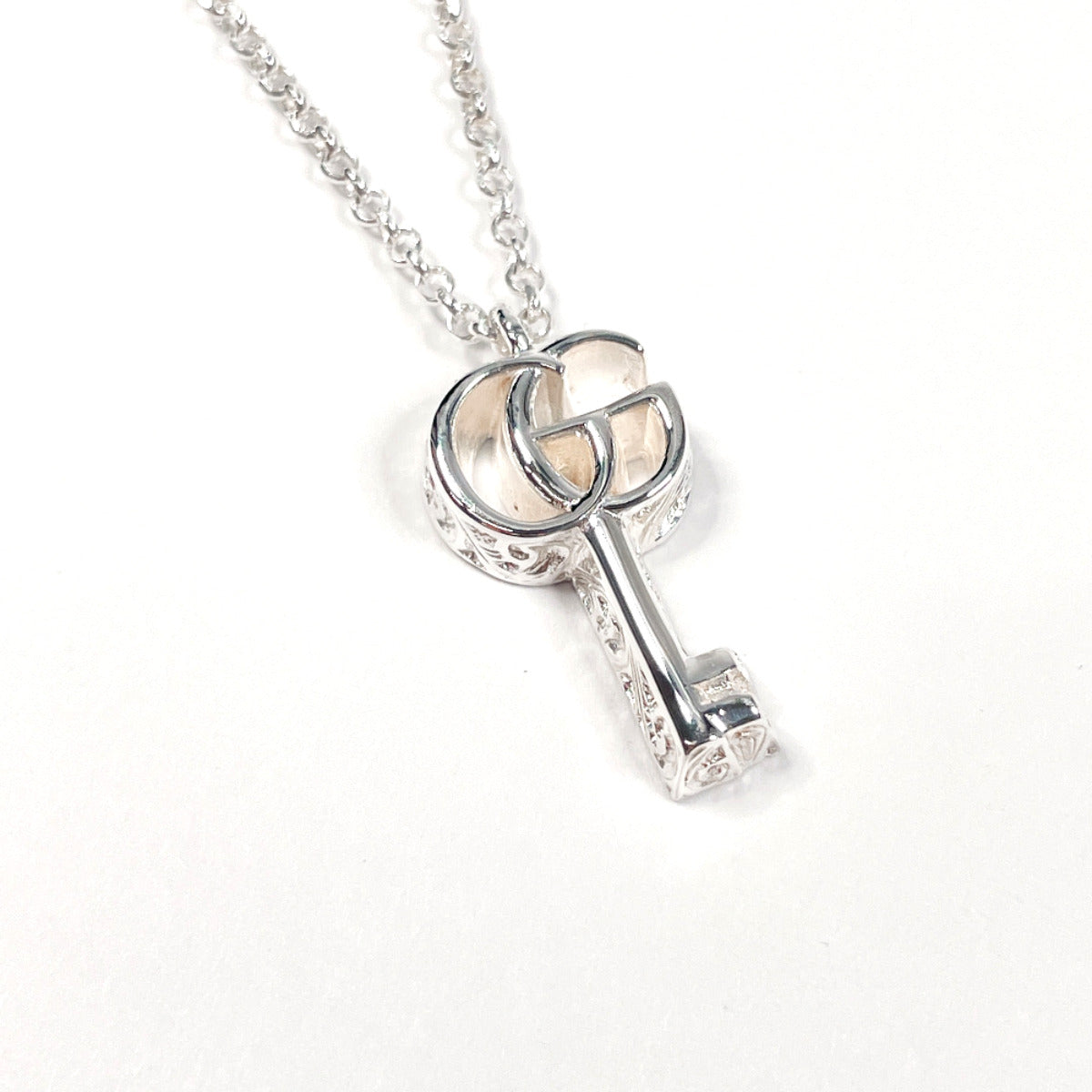 GUCCI Necklace Silver Silver Arabesque double G key