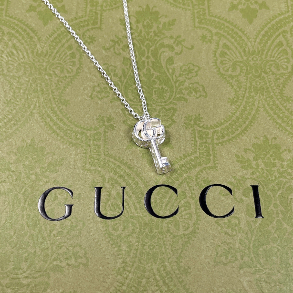 GUCCI Necklace Silver Silver Arabesque double G key