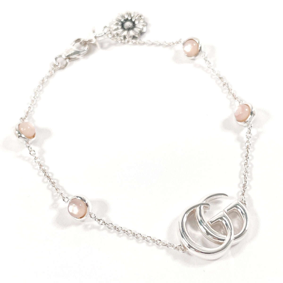 GUCCI bracelet 527393 Silver925, Mother of Pearl Silver Double G