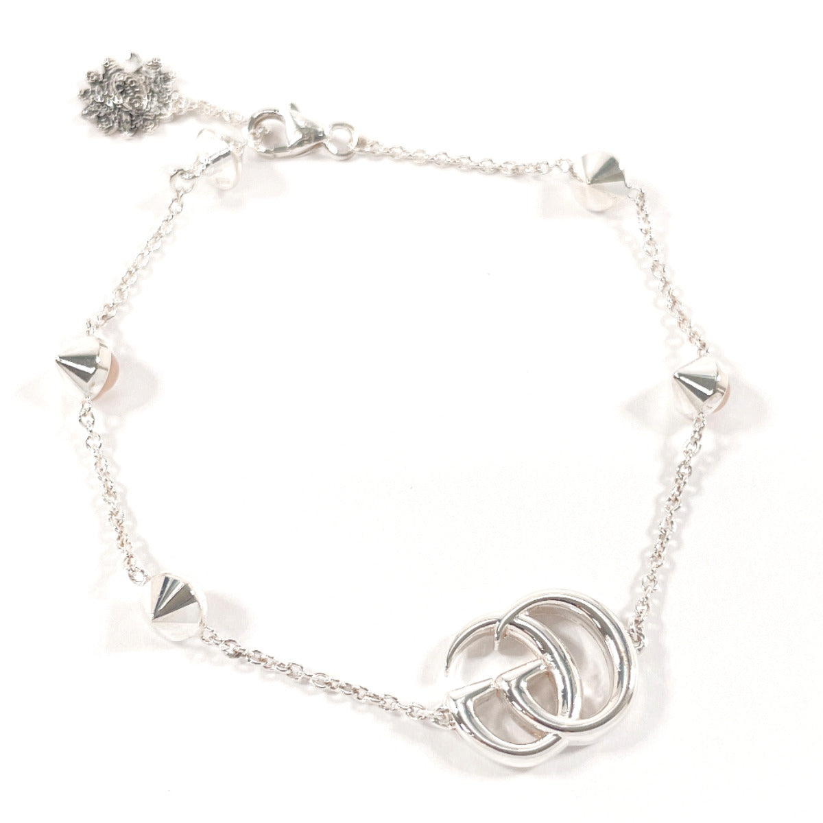 GUCCI bracelet 527393 Silver925, Mother of Pearl Silver Double G