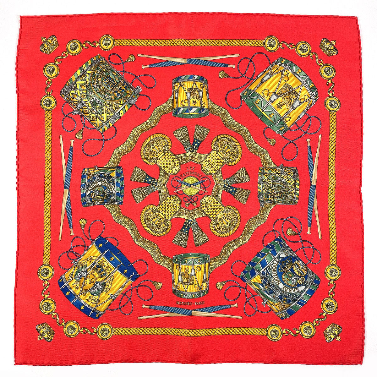 HERMES scarf silk silk Red Carre45