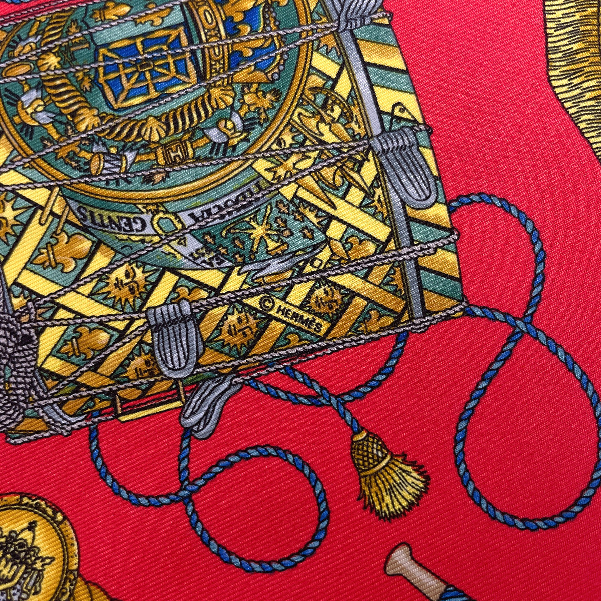 HERMES scarf silk silk Red Carre45