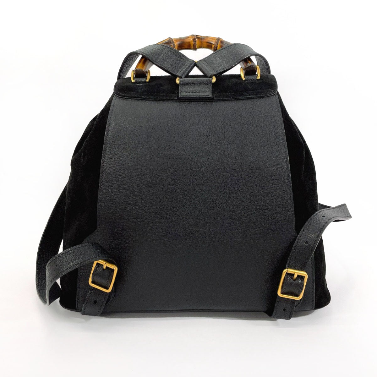 GUCCI Backpack 003ã»1998 Suede, Leather black Bamboo