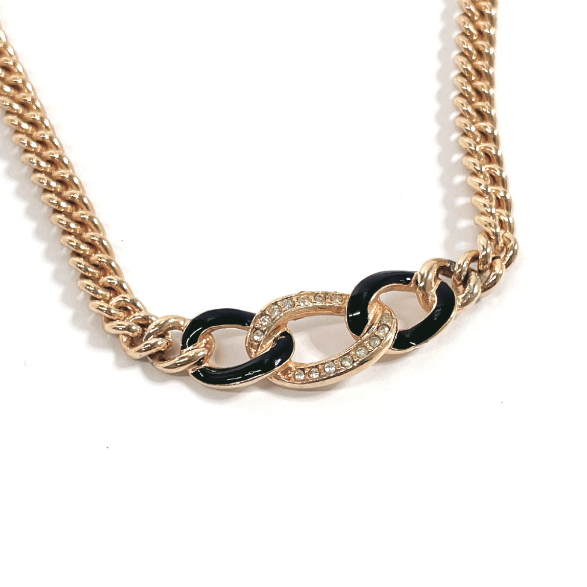 Christian Dior Necklace Metal, Rhinestone gold