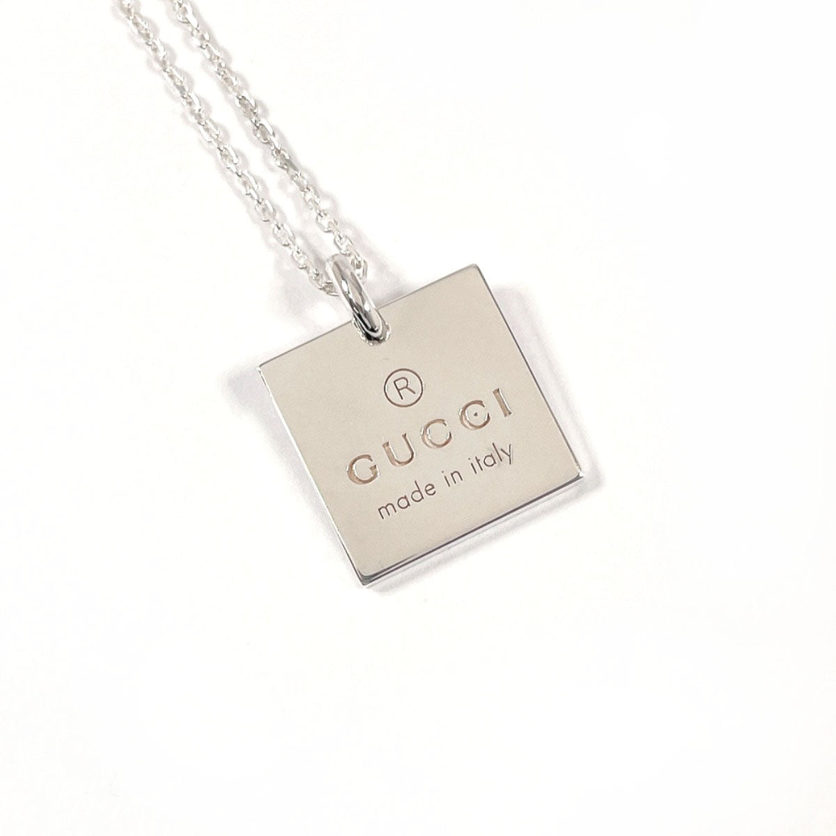 GUCCI Necklace Silver925 Silver Square plate