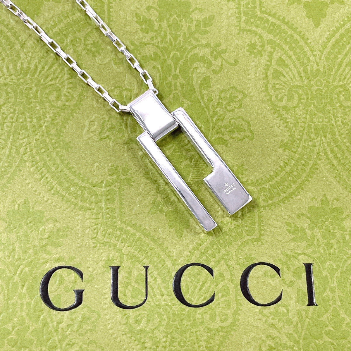 GUCCI Necklace 145171 J8400 8106 Silver925 Silver G logo plate