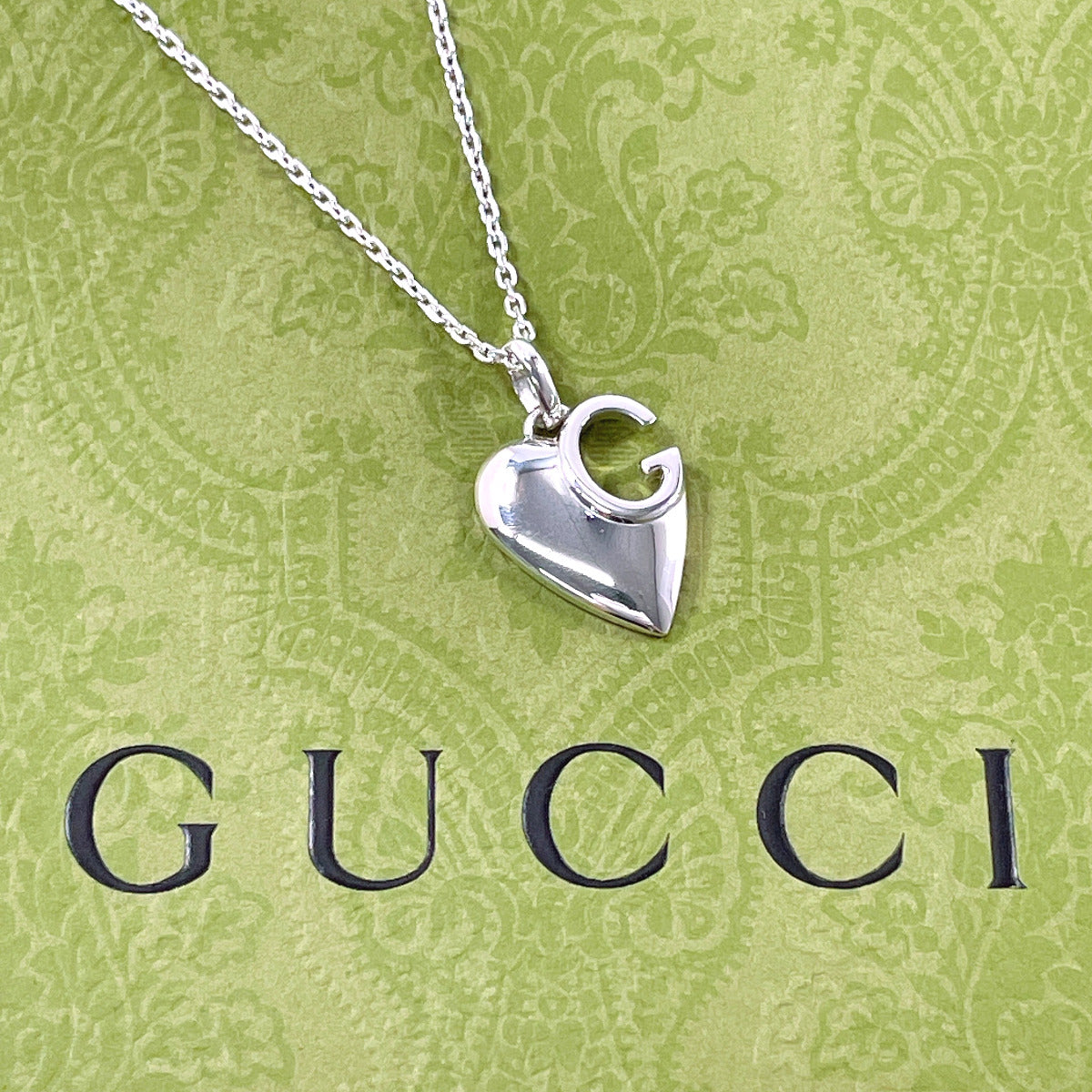 GUCCI Necklace 233963 J8400 8106 Silver925 Silver G logo heart