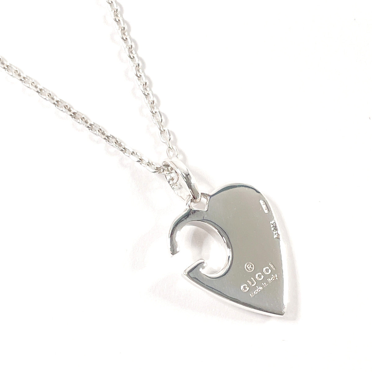 GUCCI Necklace 233963 J8400 8106 Silver925 Silver G logo heart