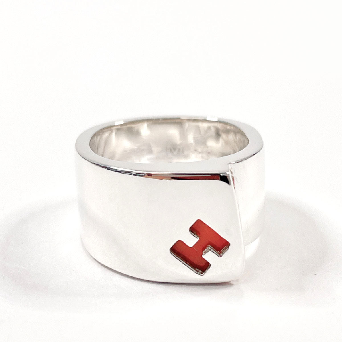 HERMES Ring Silver925, Coral Silver candy 53