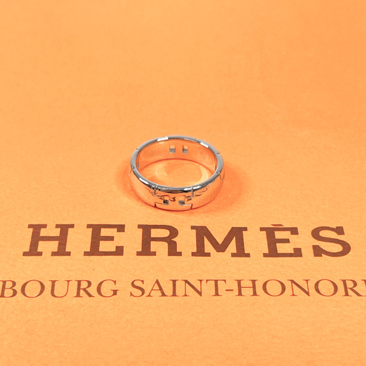 HERMES Ring K18 white gold Silver Hercules
