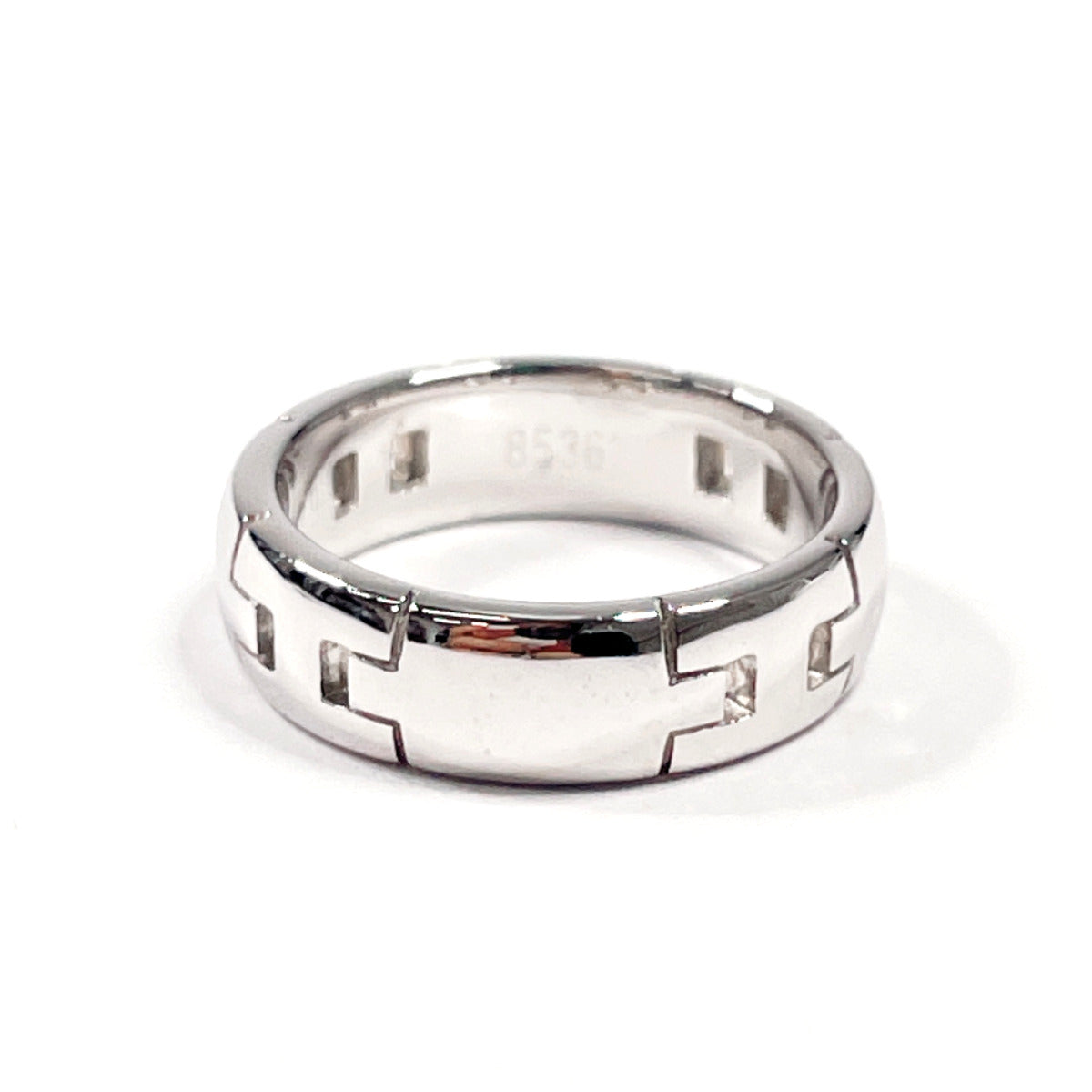HERMES Ring K18 white gold Silver Hercules