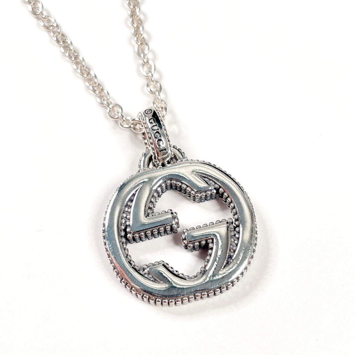 GUCCI Necklace Silver925 Silver Interlocking G