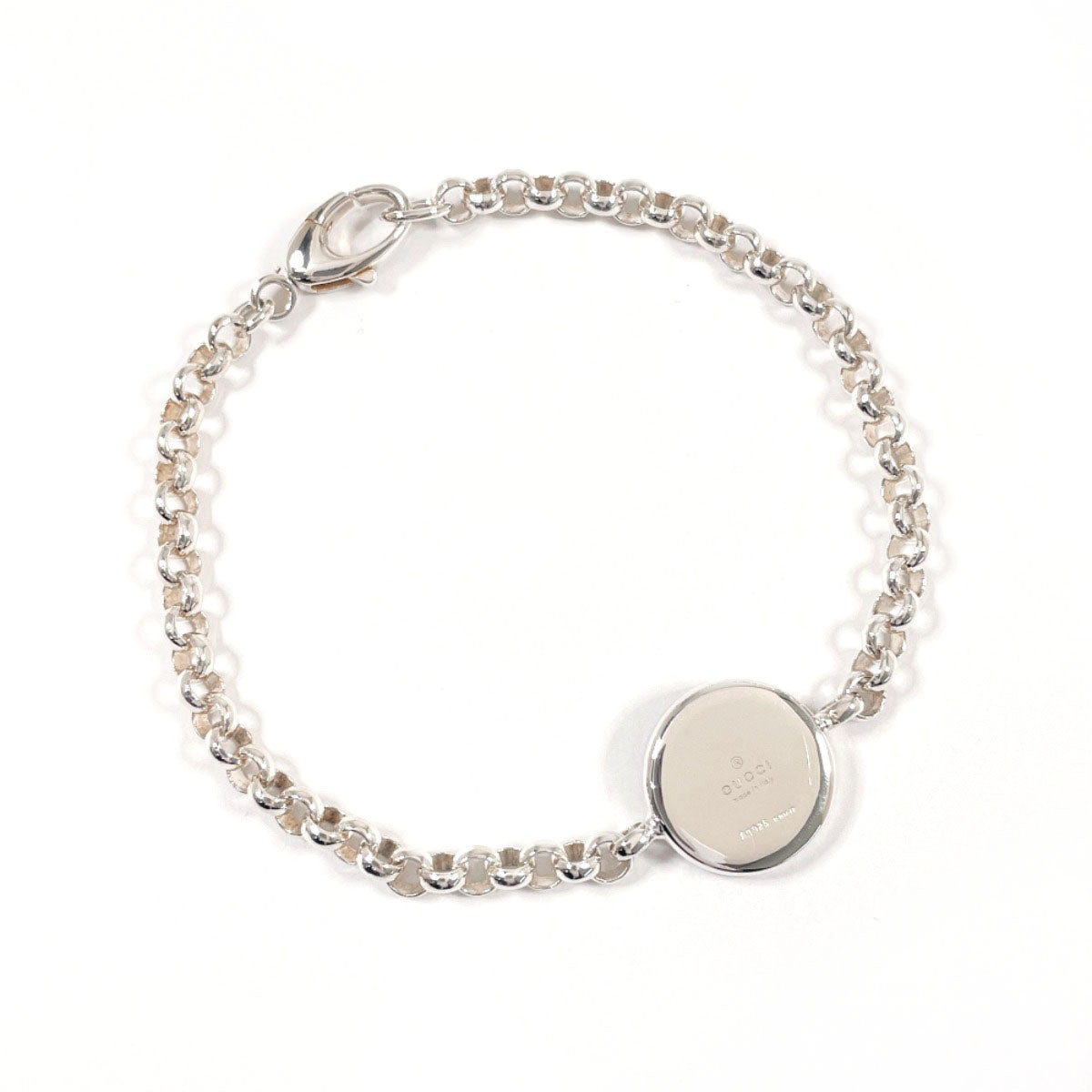 GUCCI bracelet Silver925 Silver Chain Round plate 17