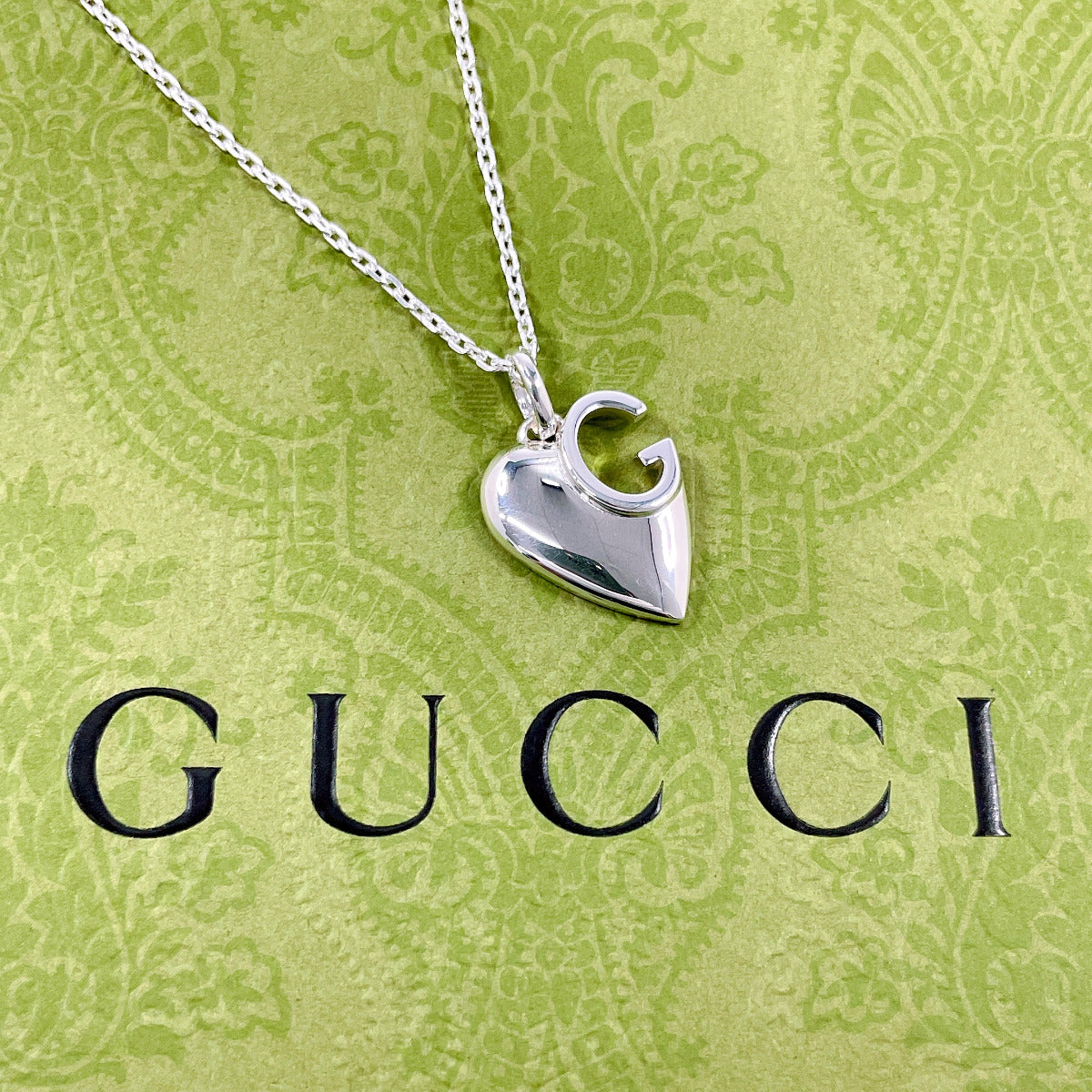 GUCCI Necklace 233963 J8400 8106 Silver925 Silver G logo heart
