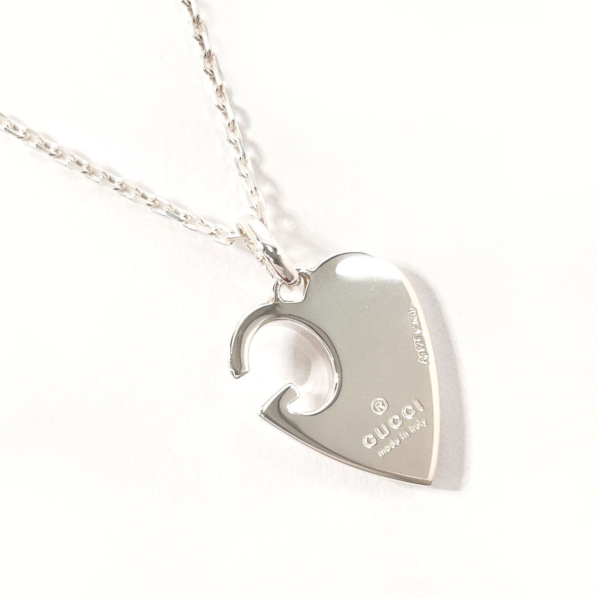GUCCI Necklace 233963 J8400 8106 Silver925 Silver G logo heart