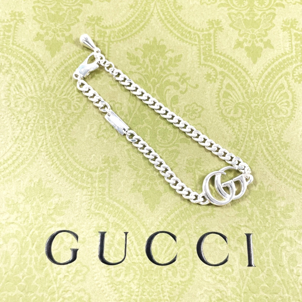 GUCCI bracelet Silver925 Silver Double G Chain 16