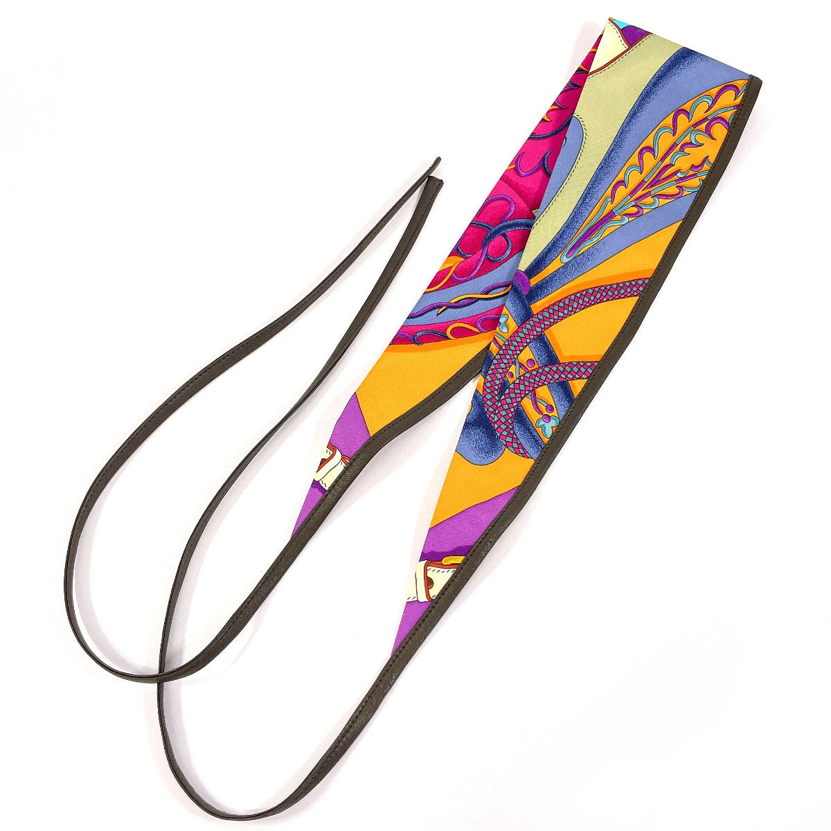 HERMES Other accessories 1059258 Silk, 100% silk multicolor ANDEAU H ET F SOIE AGNEAU hair band