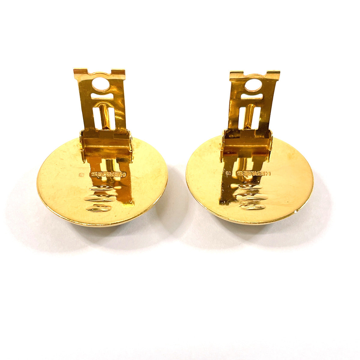 HERMES Earring metal gold Emaille Shippo
