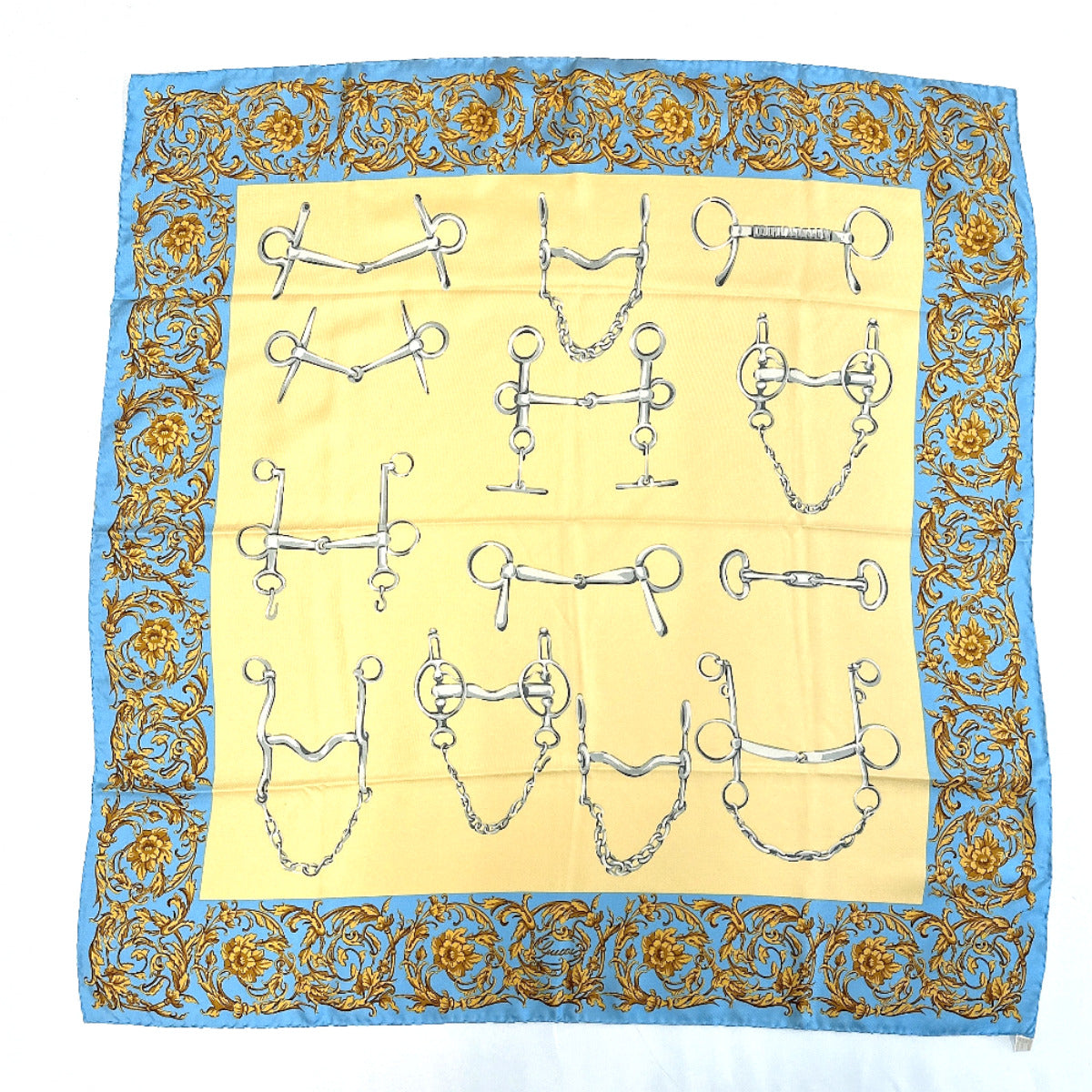 GUCCI scarf Silk, 100% silk beige Horsebit