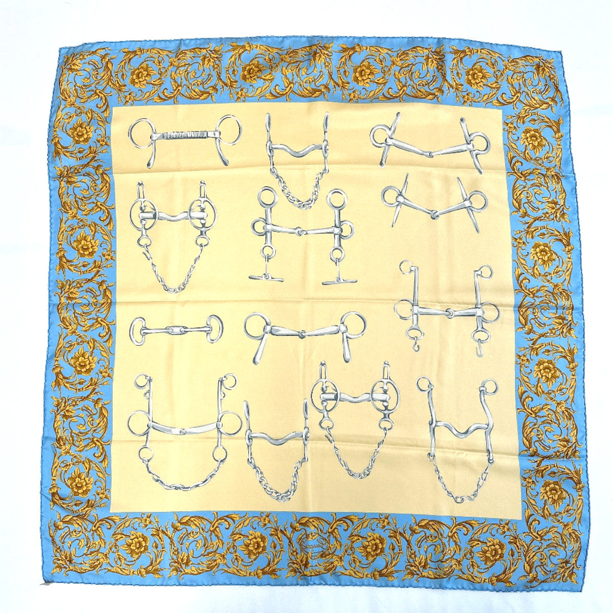 GUCCI scarf Silk, 100% silk beige Horsebit