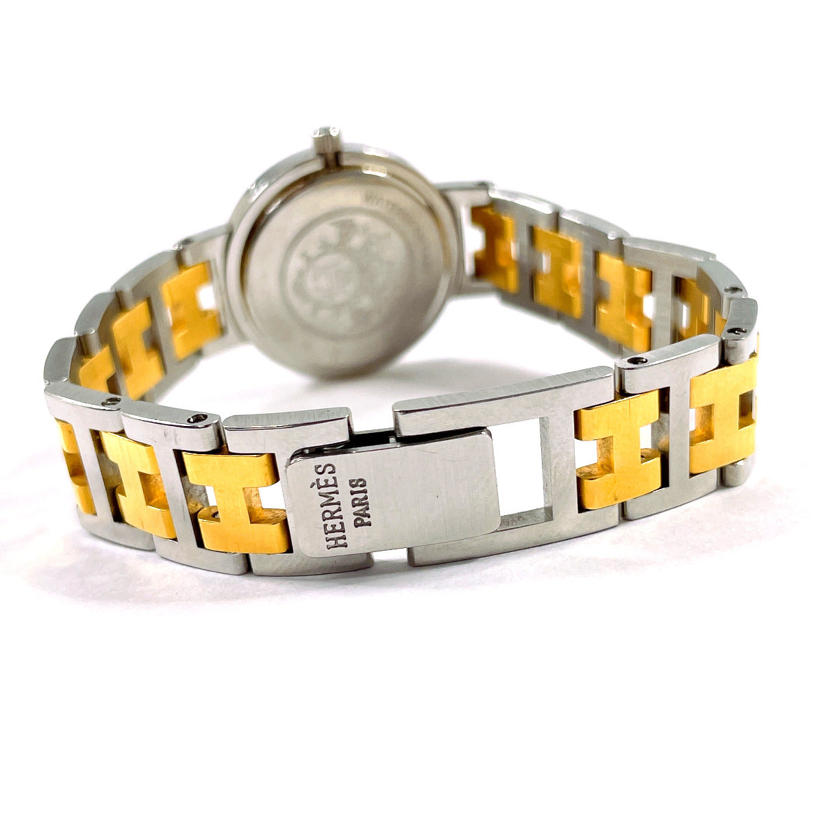 HERMES Watches Quartz Stainless Steel , Gold Plated Silver Clipper cream dial