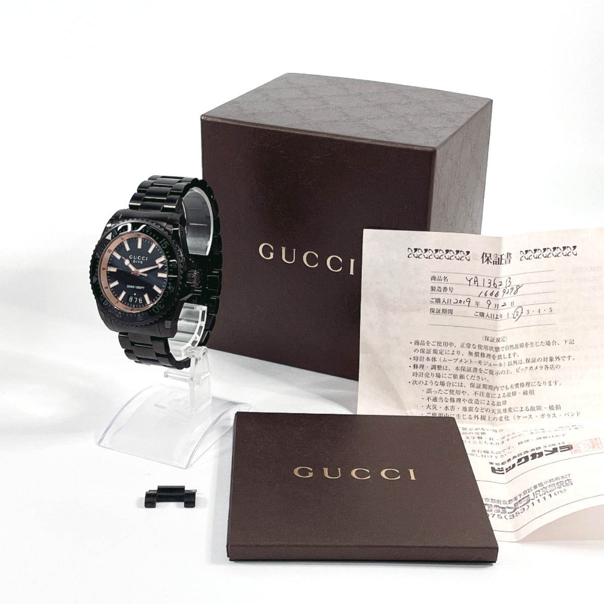 GUCCI Watches Quartz YA136213 Stainless Steel black Dive black dial