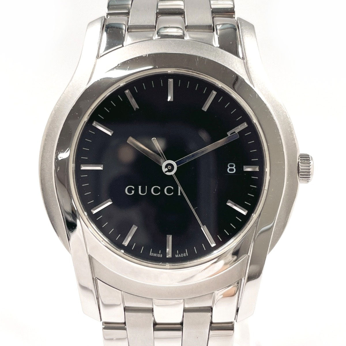 GUCCI Watches Quartz 5500XL Stainless Steel Silver G class black dial