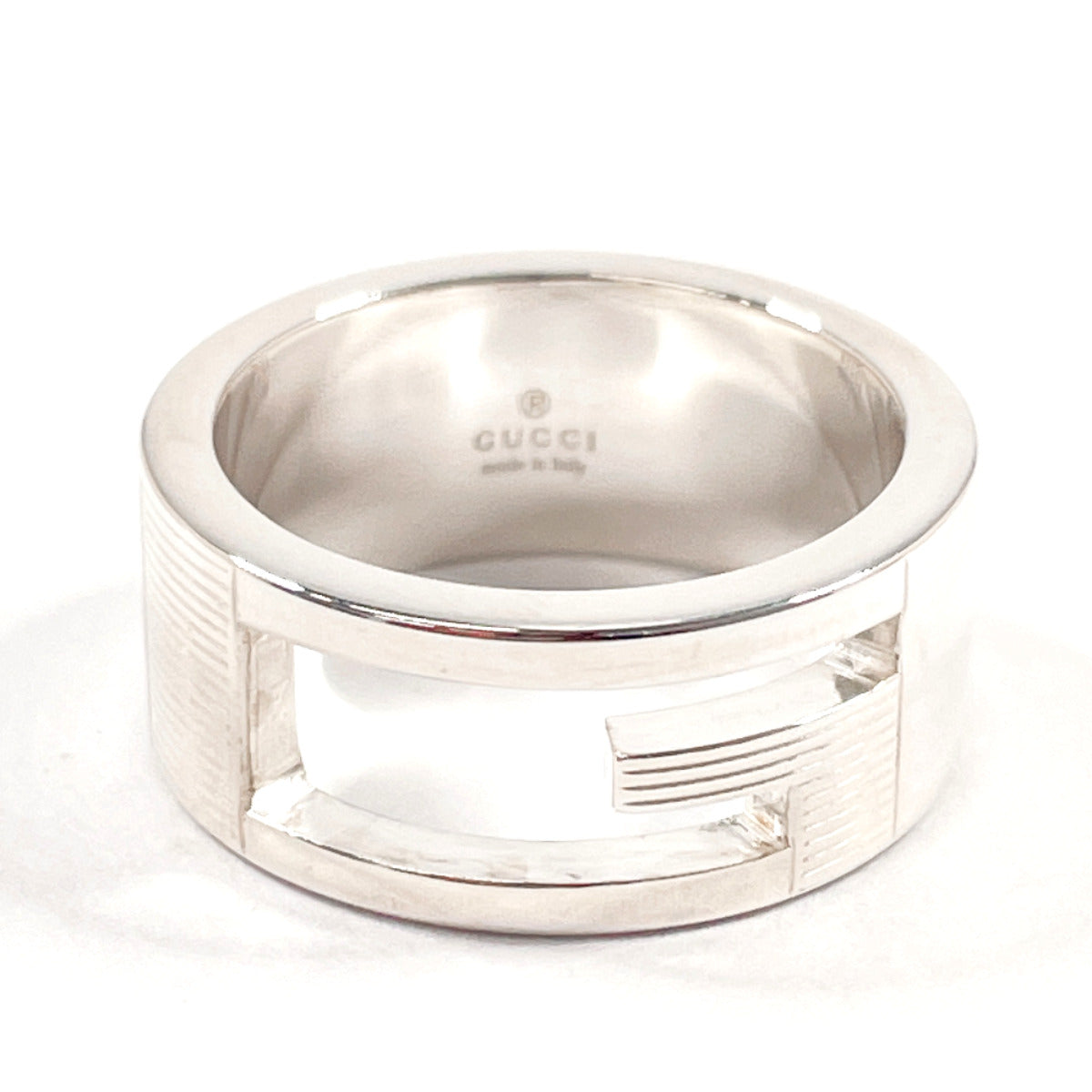 GUCCI Ring Silver925 Silver Branded Cutout G 10