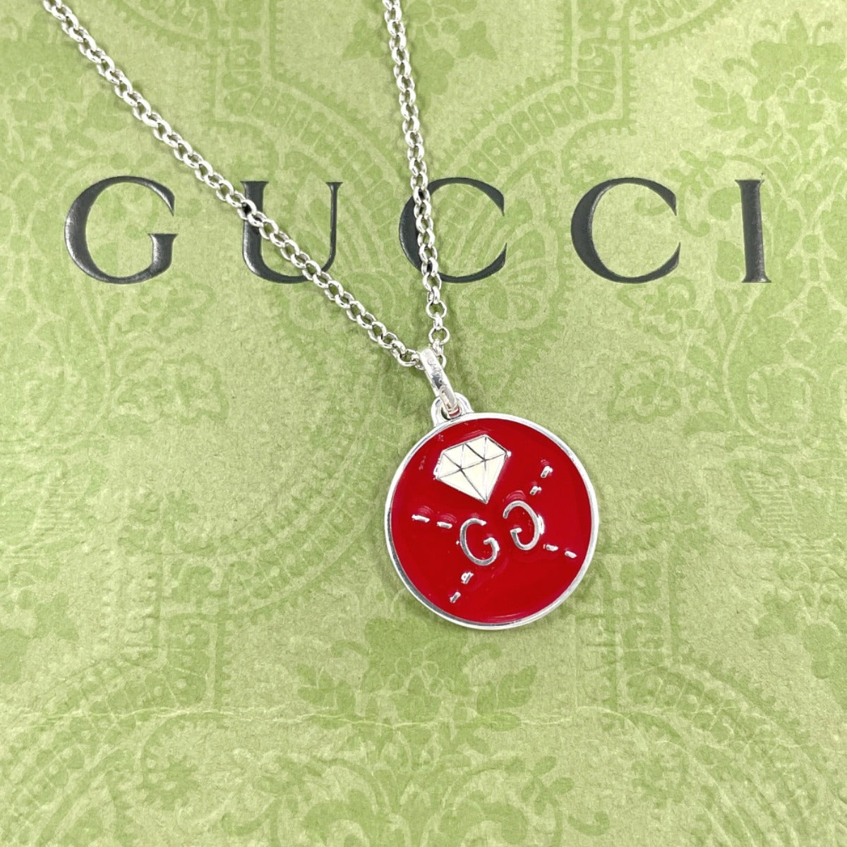 GUCCI Necklace Silver925 Silver ghost diamond