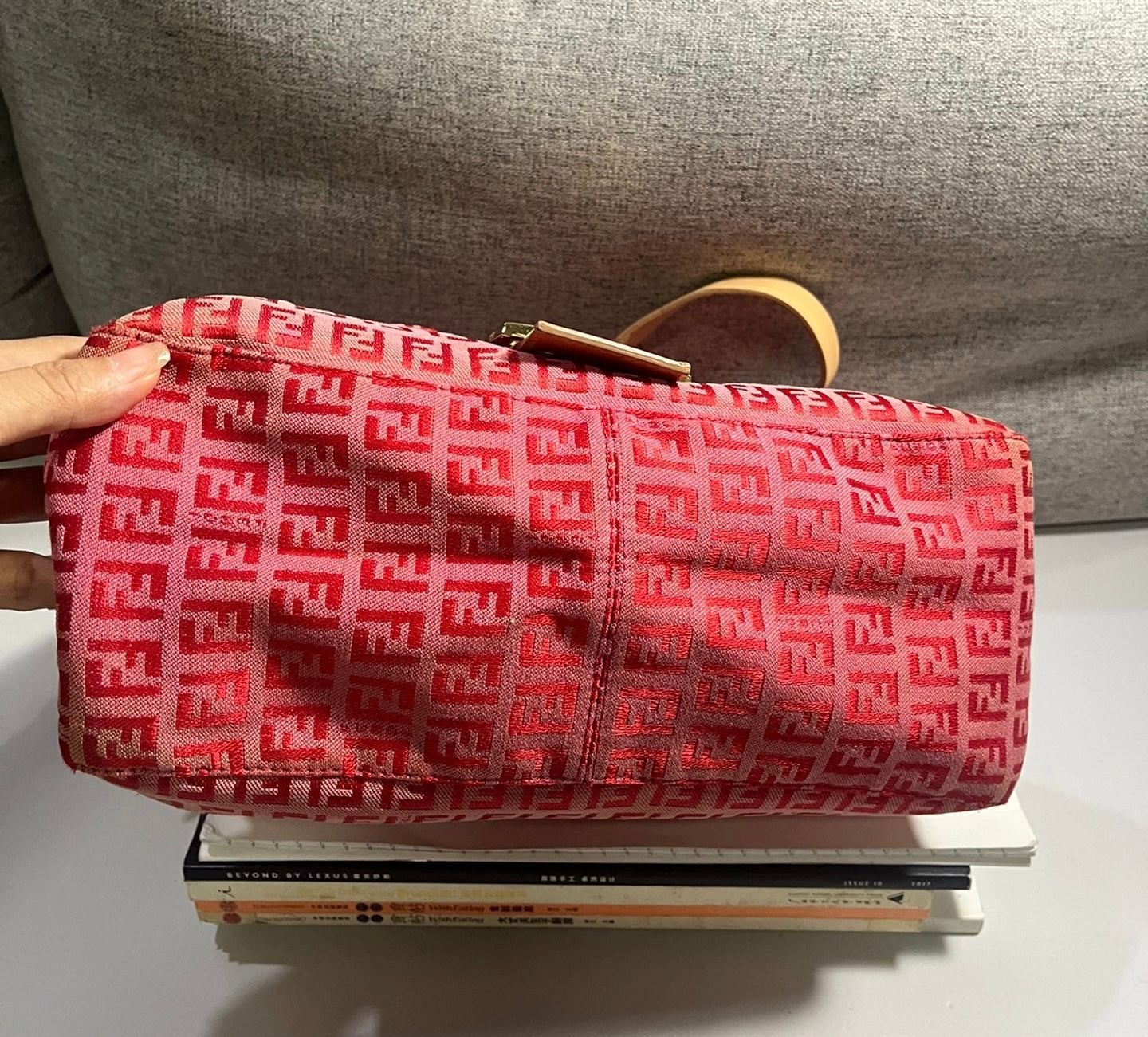 Fendi Mamma Baguette Pink Zucchino print