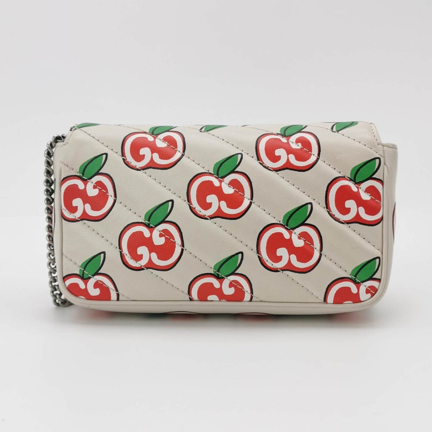 Gucci Marmont Super Mini Flap Leather Bag Valentine's Special Apple Logo