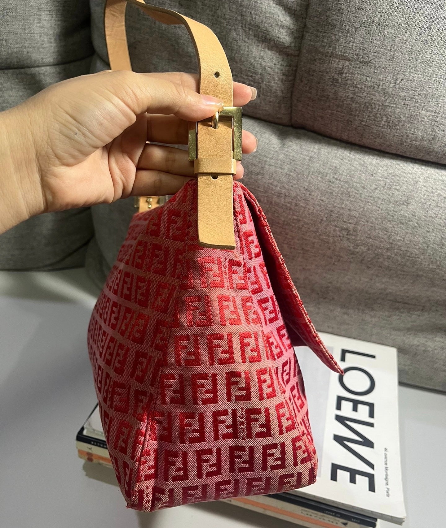 Fendi Mamma Baguette Pink Zucchino print