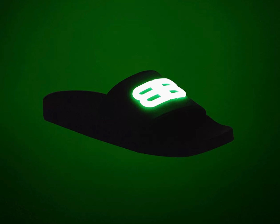 Balenciaga Pool Slide Sandal Glow In The Dark
