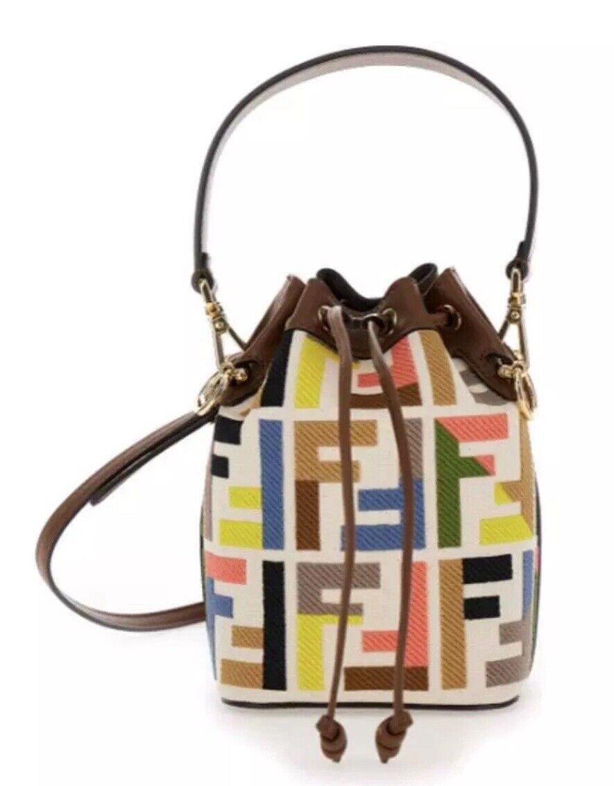 FENDI FF MULTICOLOR MINI MON TRÃSOR BUCKET BAG